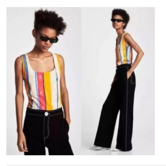 Zara Tops - NWT Zara Collection Colorful Vertical Stripe Top S